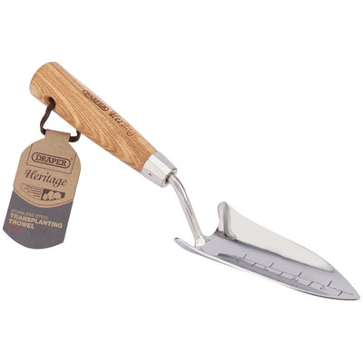 Draper 99022 Heritage Stainless Steel Transplanting Trowel with Ash Handle
