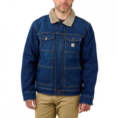 Carhartt 105478 Relaxed Denim Sherpa Lined Jacket, Beech