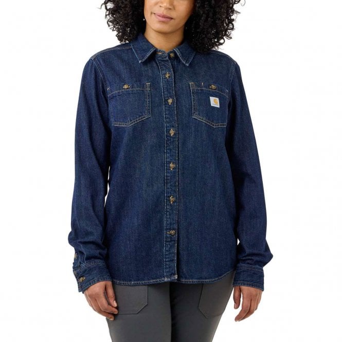 Carhartt 105492 Women's Relaxed Fit Midweight Denim Overshirt, Zion