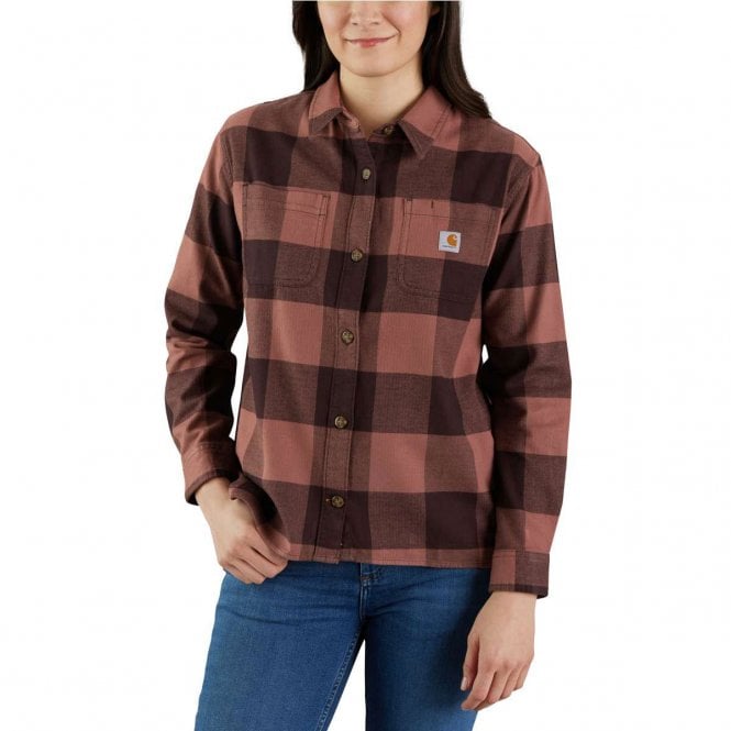 Carhartt 105574 Women's Relaxed Fit Midweight Flannel Shirt, Blackberry