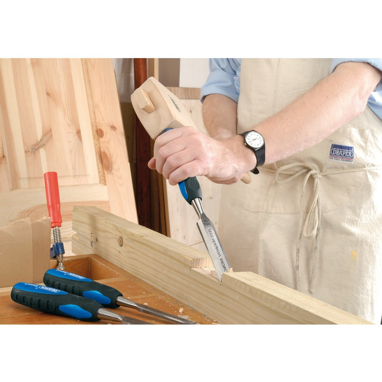 Draper 45865 150mm Chisels with Bevel Edges (3 piece)