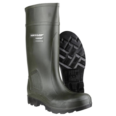 Dunlop Purofort Professional Full Safety Wellington Boot, Green
