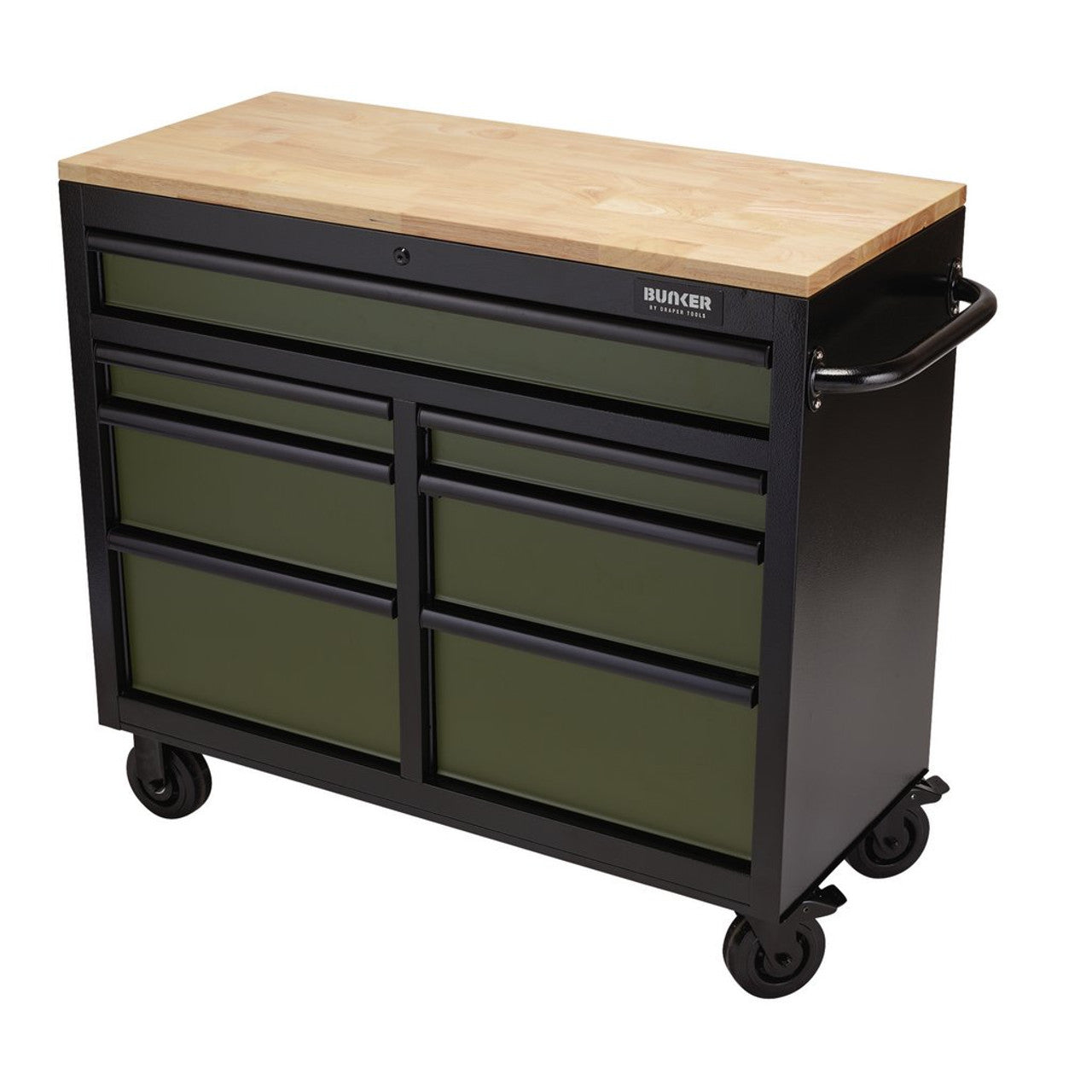 Draper 08221 BUNKER Workbench Roller Tool Cabinet 7 Drawer Green