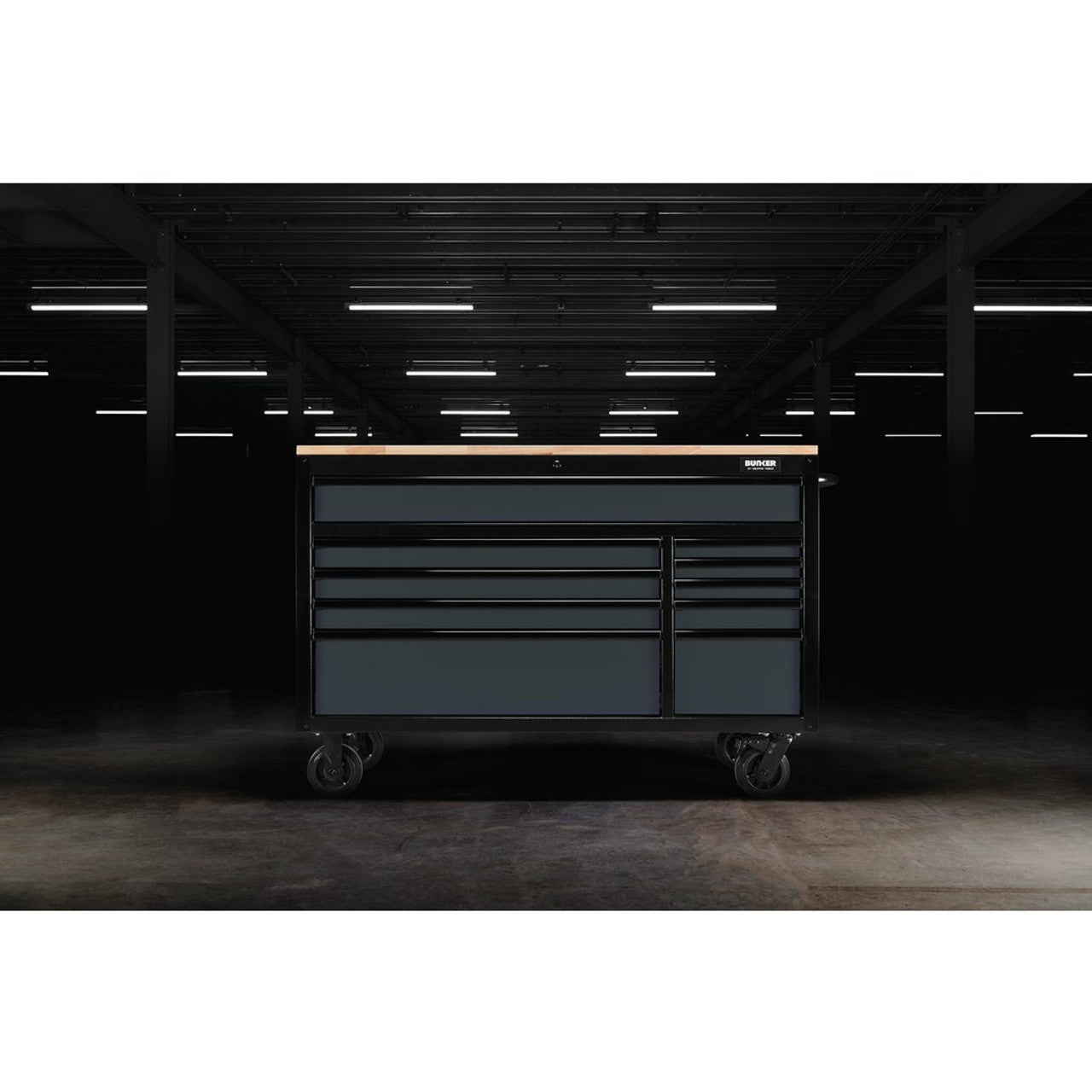 Draper 08227 BUNKER Workbench Roller Tool Cabinet 10 Drawer Grey