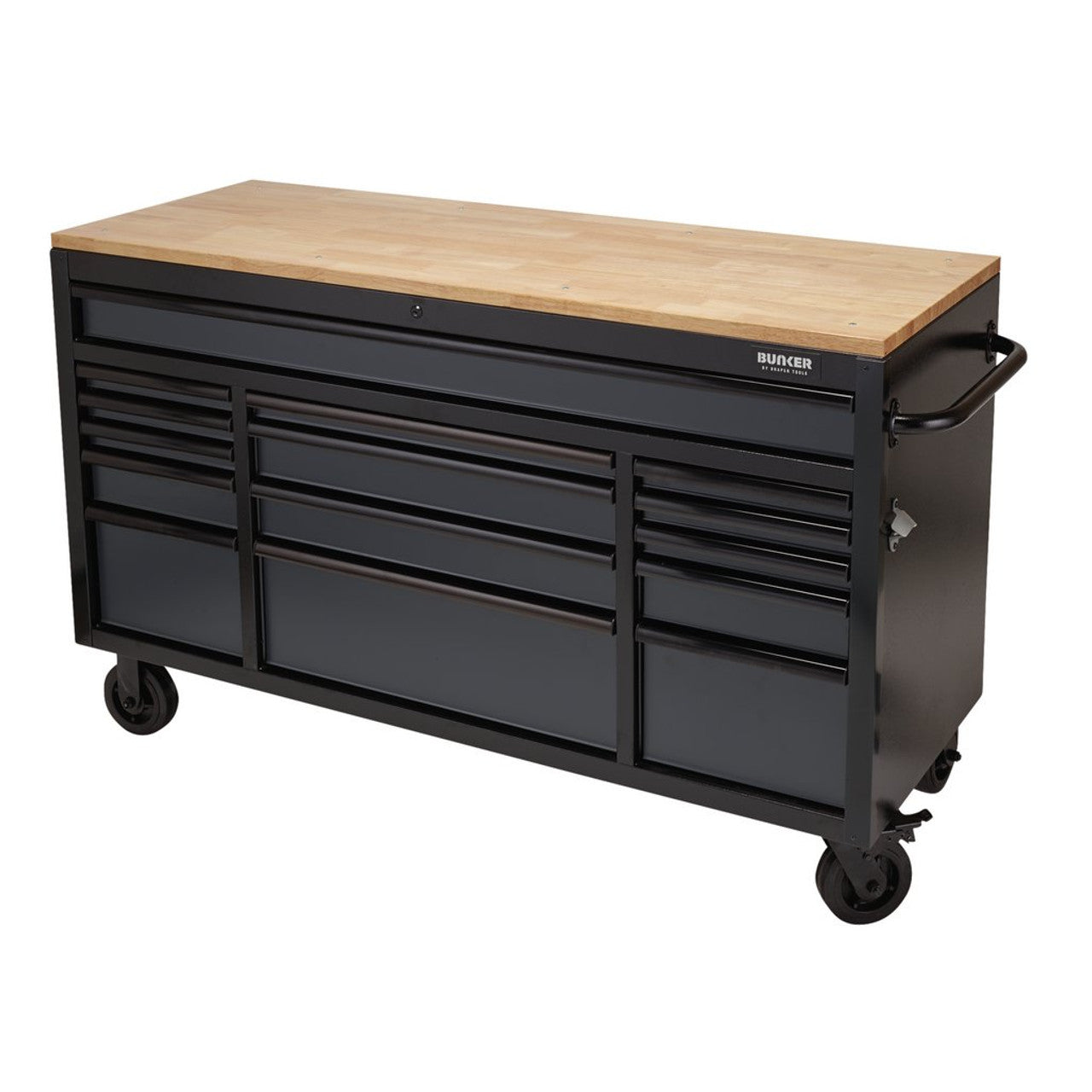 Draper 08238 BUNKER Workbench Roller Tool Cabinet 15 Drawer Grey