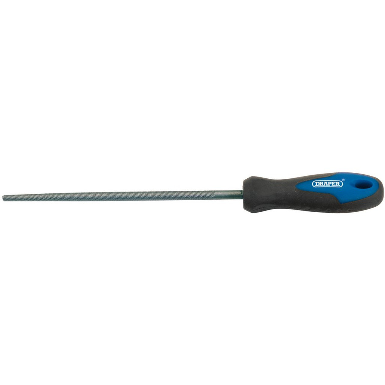 Draper 44955 Soft Grip Engineer's Round File and Handle, 200mm