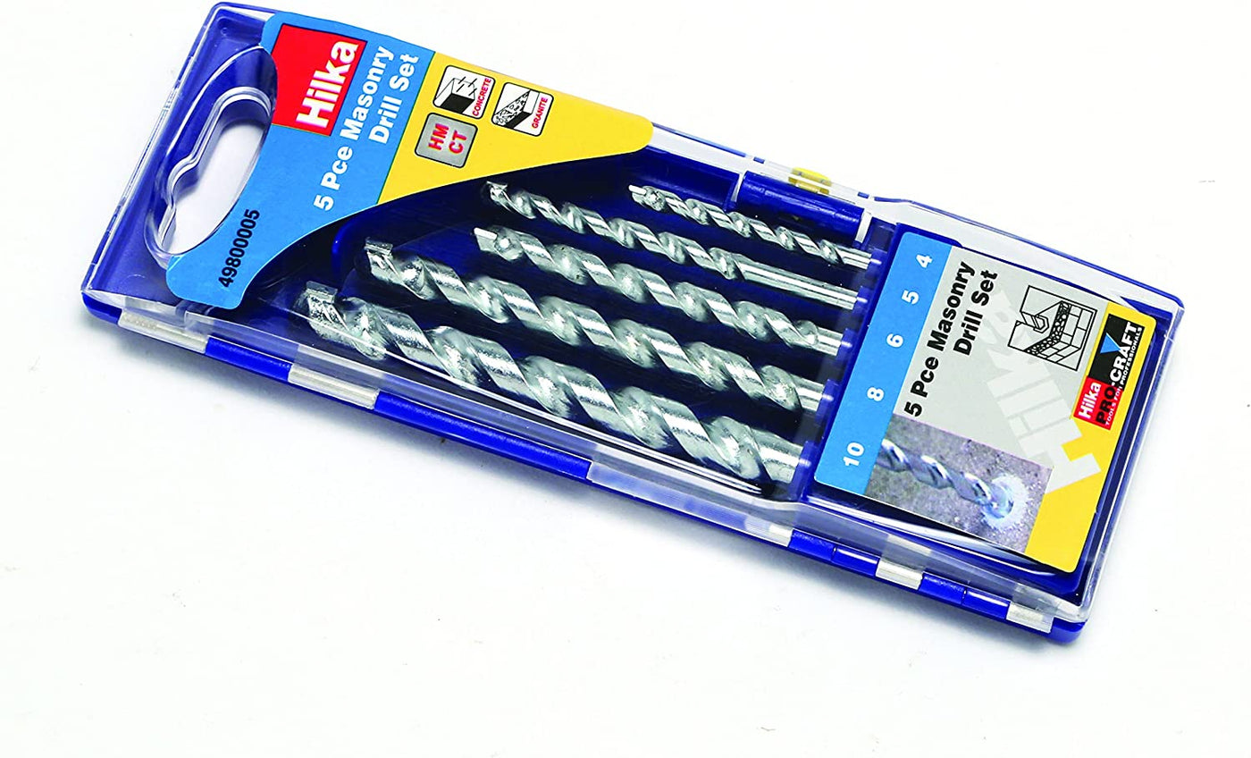 Hilka 5 Piece Masonry Drill Bit Set Pro Craft
