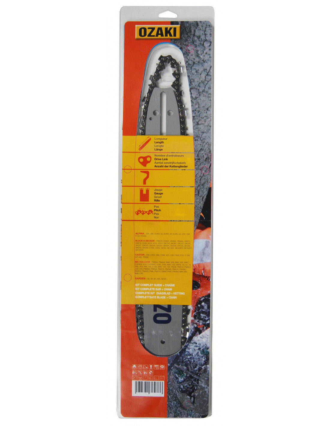 Ozaki 16" Chainsaw Bar & Chain Combo .325'' .063'' 1.6mm