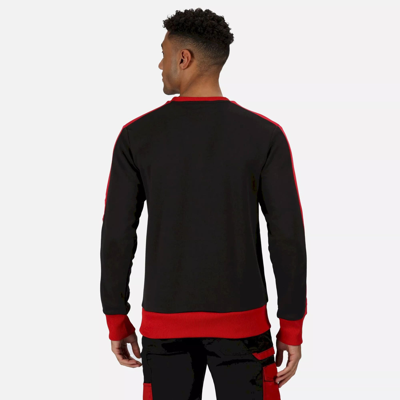 Regatta Contrast Crew Sweatshirt, Black/Classic Red