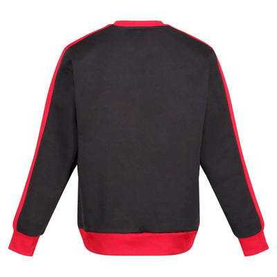 Regatta Contrast Crew Sweatshirt, Black/Classic Red