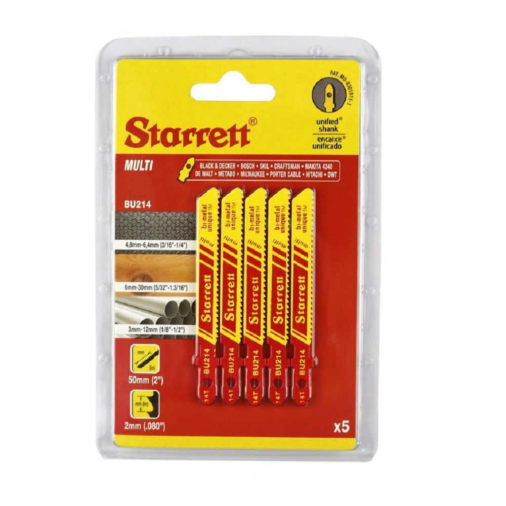 Starrett BU214-5 Jigsaw Blade, Pack of 5
