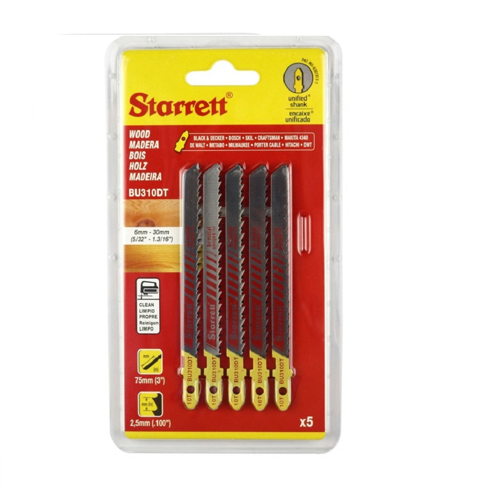 Starrett BU310DT-5 Jigsaw Blade, Pack of 5
