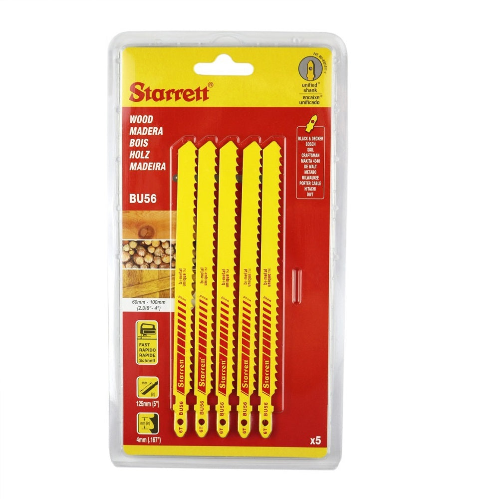 Starrett BU56-5 Jigsaw Blade, Pack of 5