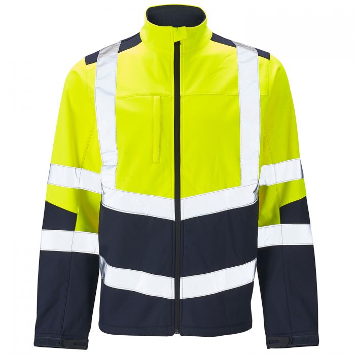 Supertouch Hi-Vis Softshell Jacket, Yellow/Navy