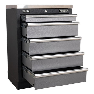 Sealey APMSSTACK17W Superline Pro 4.9m Storage System - Wood Worktop