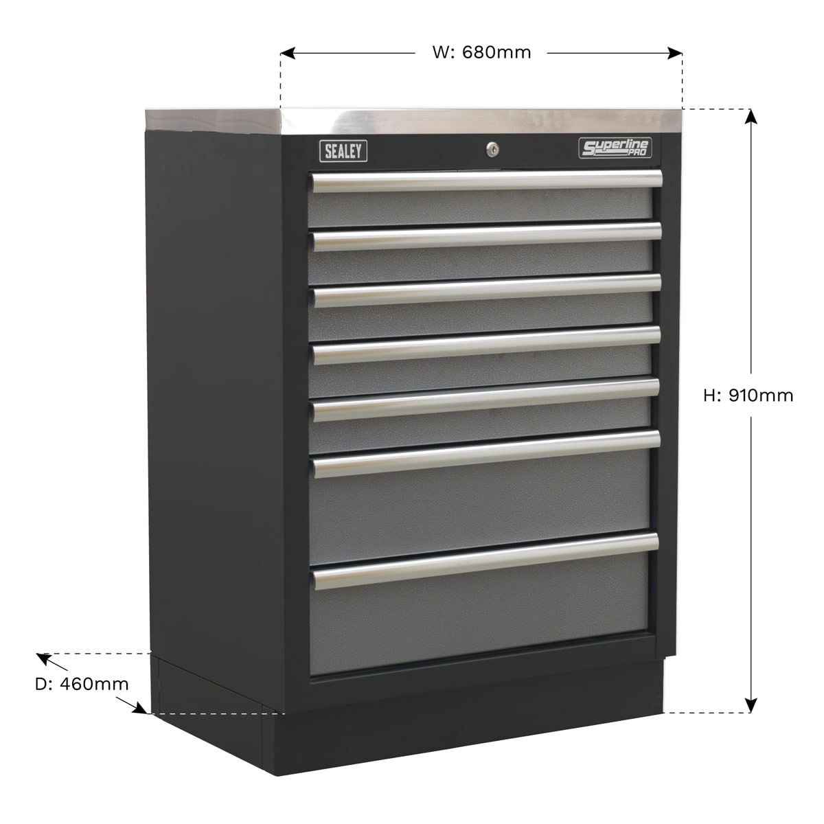 Sealey APMSSTACK12W Superline Pro 2.04m Storage System - Pressed Wood Worktop