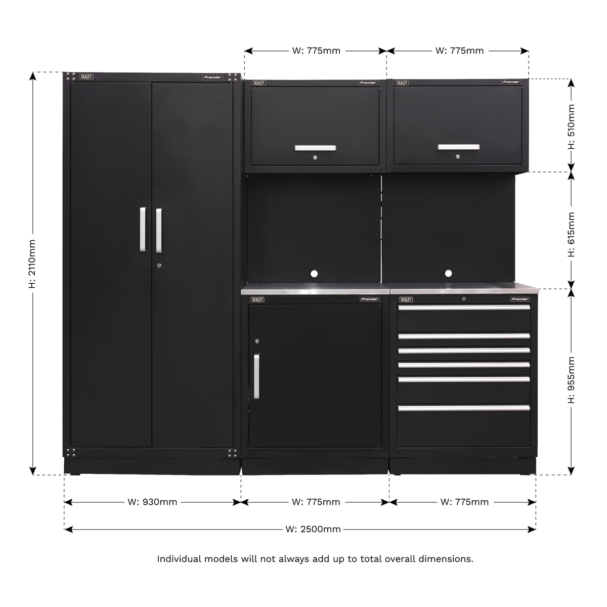 Sealey APMSCOMBO1SS Modular Storage System Combo - Stainless Steel Worktop