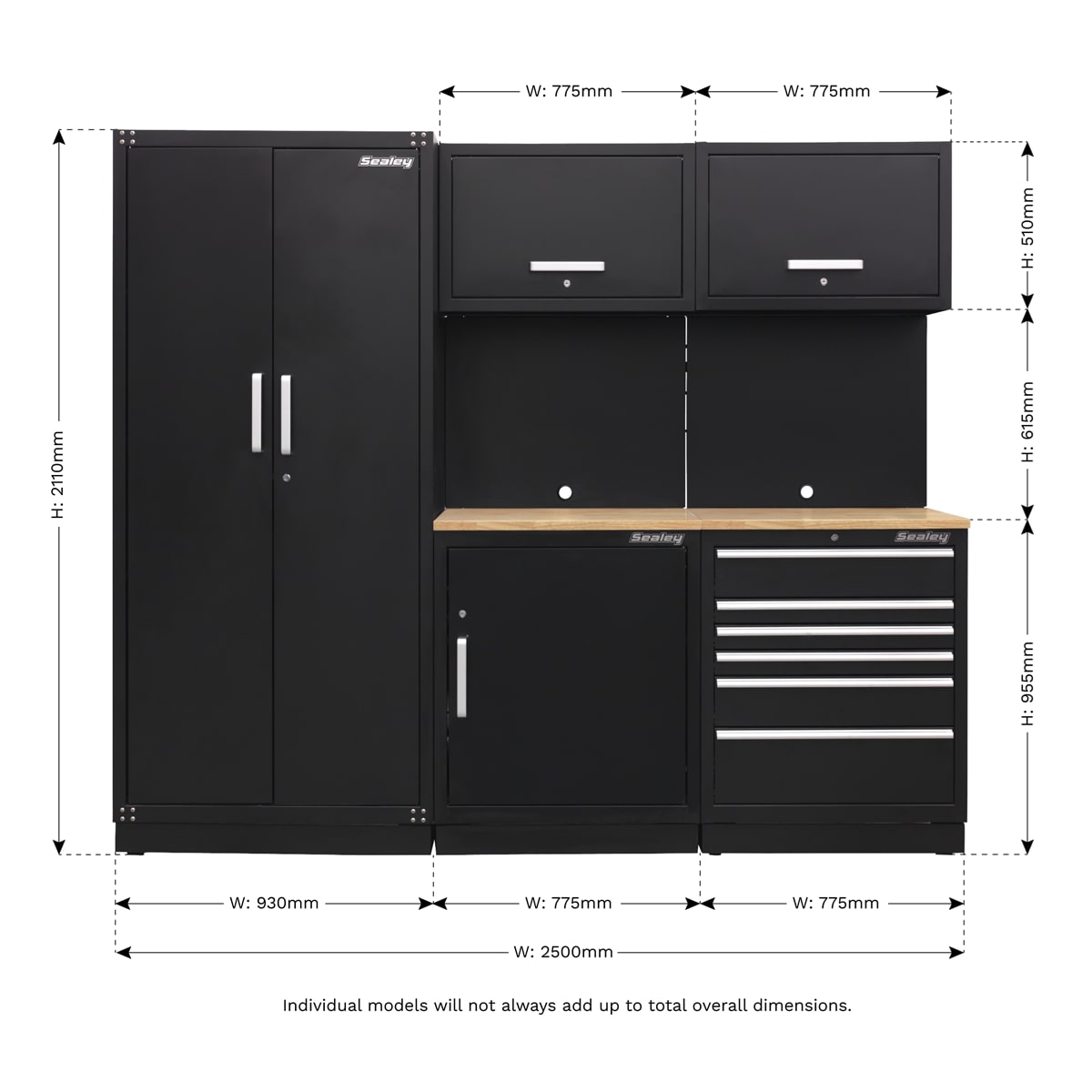 Sealey APMSCOMBO1W Modular Storage System Combo - Oak Worktop