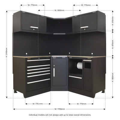 Sealey APMSCOMBO6SS Modular Storage System Combo - Stainless Steel Worktop