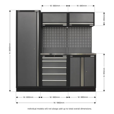 Sealey APMSSTACK02SS Modular Storage System Combo Stainless Steel Worktop