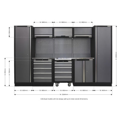 Sealey APMSSTACK03SS Modular Storage System Combo - Stainless Steel Worktop