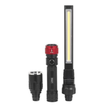Sealey LED0121B Interchangeable COB LED Inspection Lamp & Torch 3 x AAA