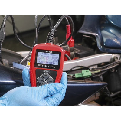 Sealey MC105 Motorcycle Digital Battery Tester 12V