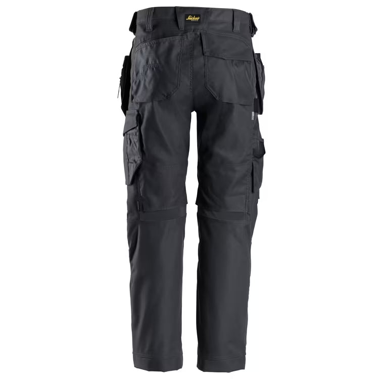 Snickers 6224 AllroundWork Canvas+ Stretch Work Trousers+ Hoslter Pockets, Steel Grey