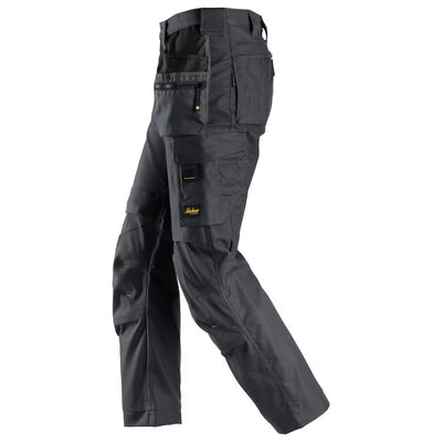 Snickers 6224 AllroundWork Canvas+ Stretch Work Trousers+ Hoslter Pockets, Steel Grey