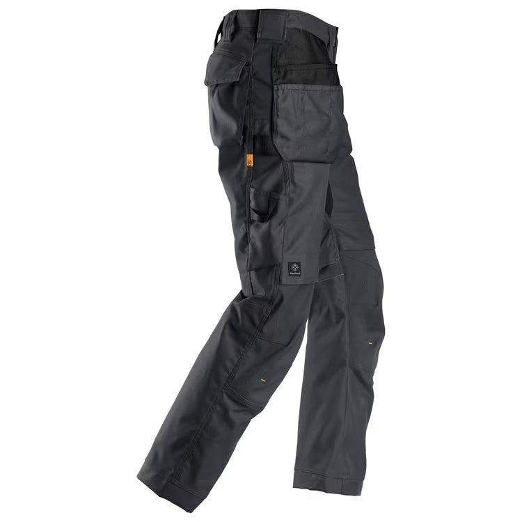 Snickers 6224 AllroundWork Canvas+ Stretch Work Trousers+ Hoslter Pockets, Steel Grey