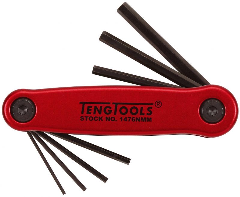 Teng Tools 1476NMM 7x Folding Hex Key Set