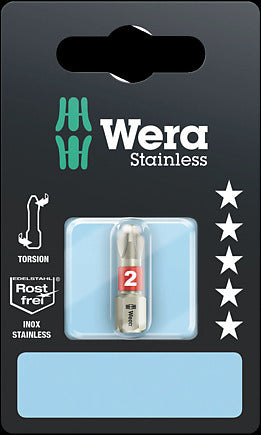 Wera 3851/1TS SB Bit PH2/25 Stainless Torsion Carded