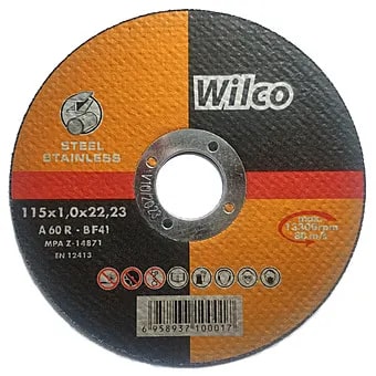 Wilco Inox Cutting Disc Metal Flat 115mm 1.0 x 22mm