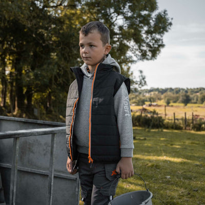 Xpert Pro Junior Rip-Stop Panelled Bodywarmer, Black