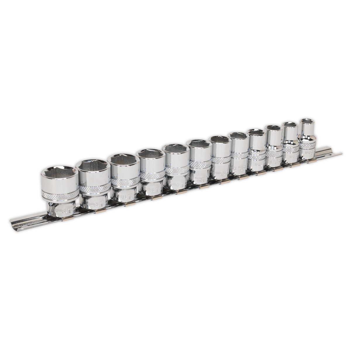 Sealey AK2741 Socket Set 12pc 3/8"Sq Drive Lock-On 6pt Metric