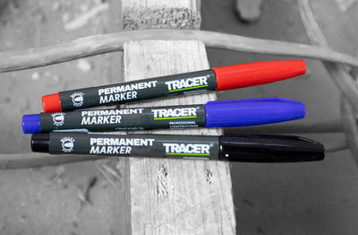 Tracer APMK1 Pack of 4 Permanent Markers (Black, Red, Blue)