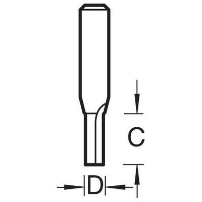 Trend C008X1/2TC Two Flute Cutter 6.3mm Diameter x 25.4mm