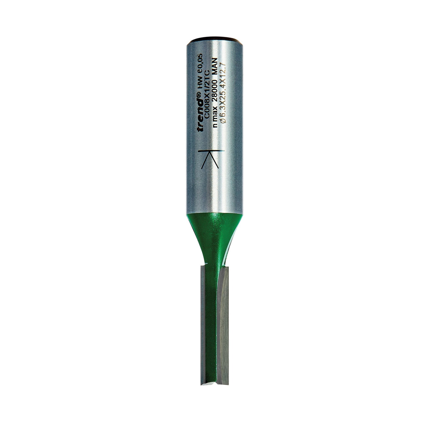 Trend C008X1/2TC Two Flute Cutter 6.3mm Diameter x 25.4mm