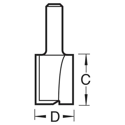 Trend C033AX1/4TC Two Flute Cutter 25mm Diameter x 19mm