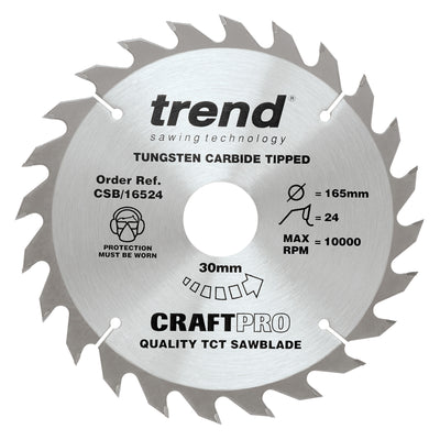 Trend Craft Saw Blade 165mm x 24T x 30mm