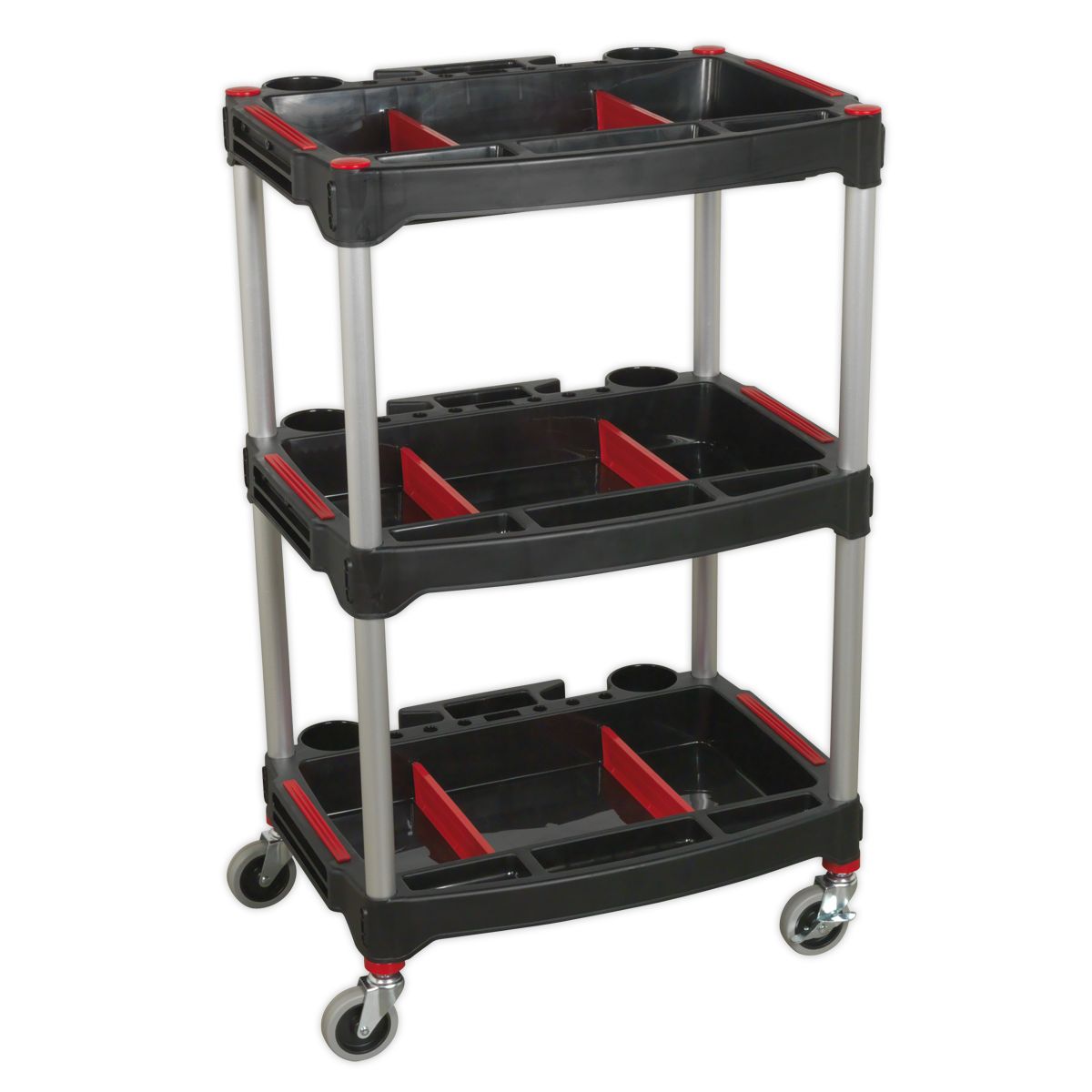 Sealey CX313 Workshop Trolley 3-Level Composite with Parts Storage