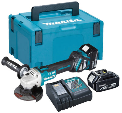 Makita DGA513RTJ 18v Angle Grinder 125mm BL LXT 2x 5.0Ah