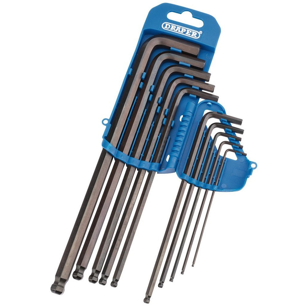 Draper 33719 Extra Long Metric Hexagon and Ball End Hexagon Key Set (10 Piece)