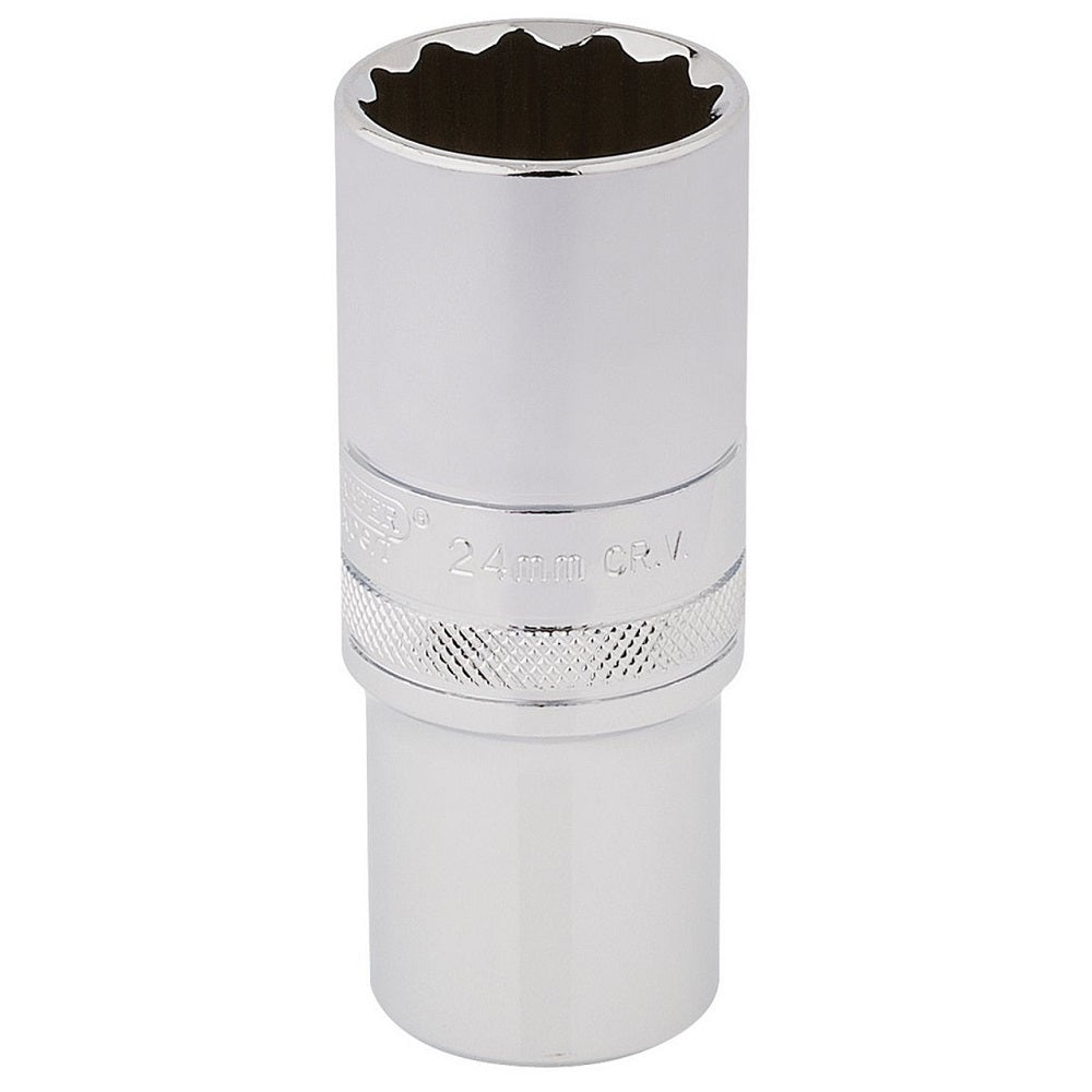 Draper 33802 1/2" Square Drive Hi-Torq- 12 Point Deep Socket (24mm)
