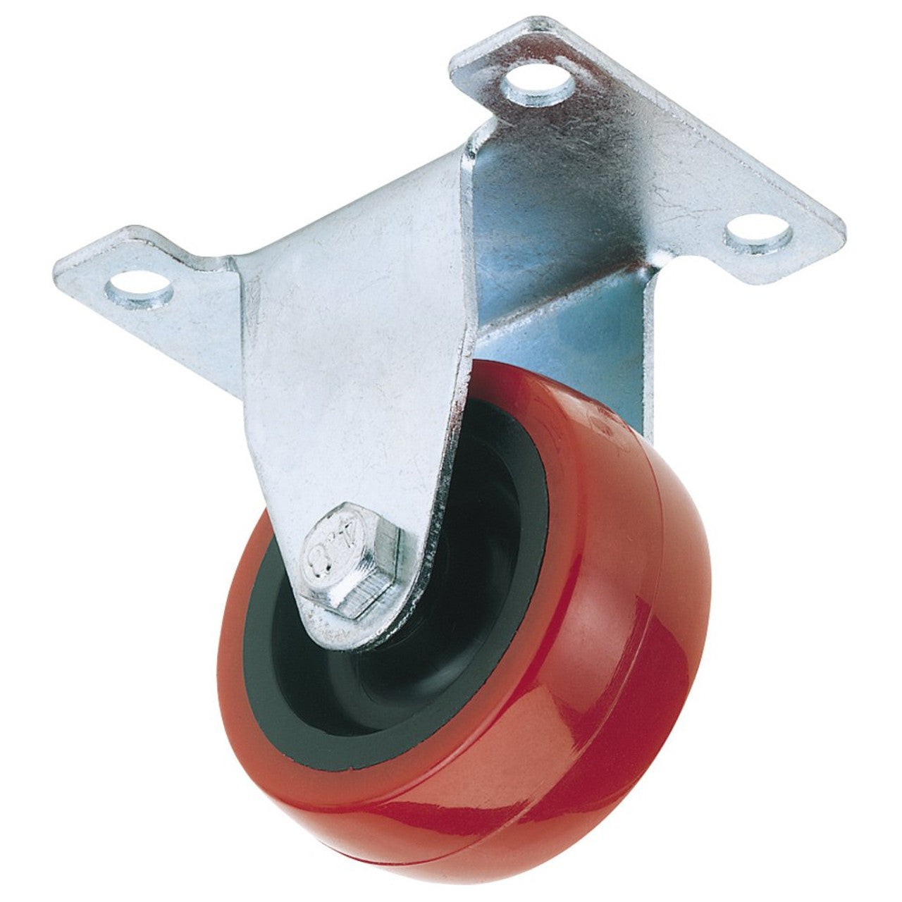 Draper 65512 Fixed Plate Fixing Polyurethane Wheel, 50mm Diameter, S.W.L. 75kg