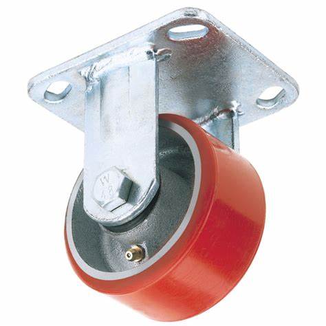 Draper 65528 Fixed Plate Fixing Heavy Duty Polyurethane Wheel, 125mm Diameter, S.W.L. 300kg