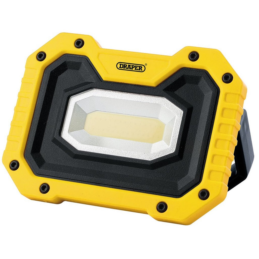Draper 90004 COB LED Rechargeable Worklight with Wireless Speaker, 5W, 500 Lumens, Yellow