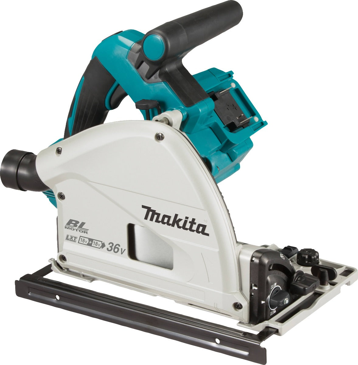Makita DSP601ZJU Twin 18V Brushless Bluetooth Plunge Saw 165mm + MAKPAC Carry Case - Body Only