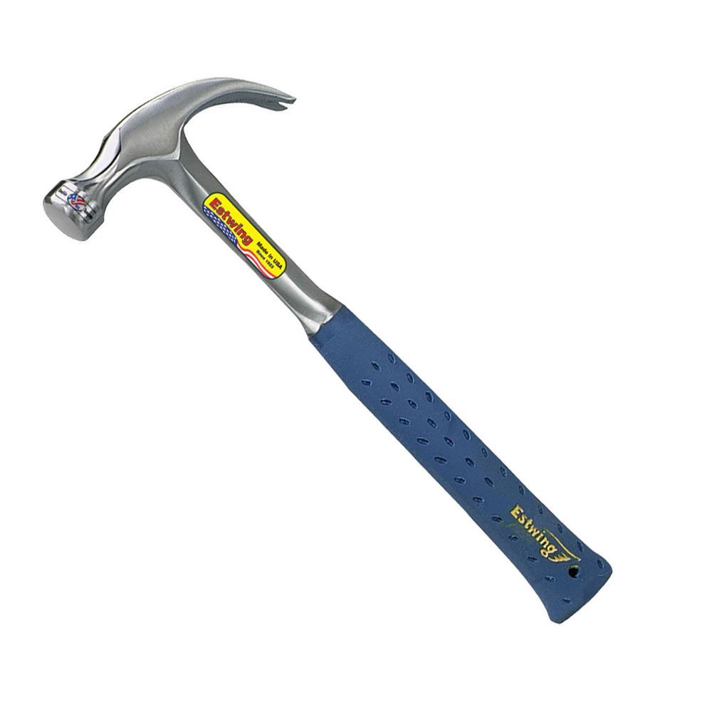 Estwing E3/20C 20oz Curved Claw Smooth Face Hammer - Vinyl Grip