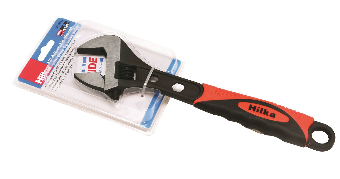 Hilka Soft Grip Adjustable Wrench Pro Craft Length: 12" (300mm)
